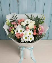 Букет цветов из:  Розы, Лизиантусы и Хризантемы в Октябрьске Самарская область