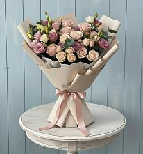 Букет цветов из:  Розы и Лизиантусы в Октябрьске Самарская область