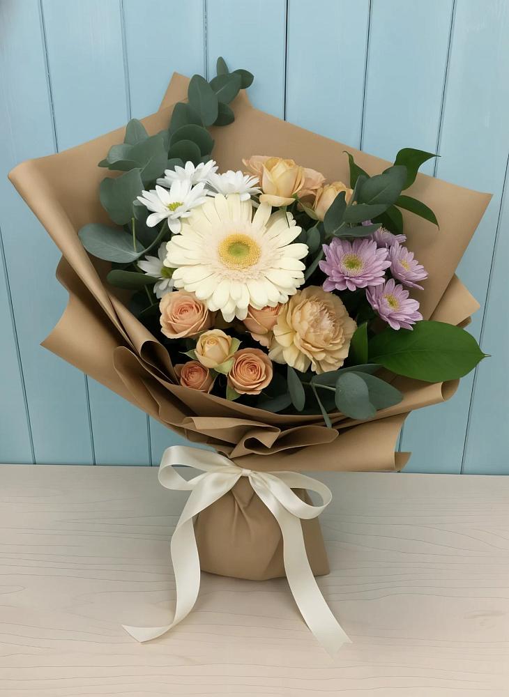 Букет цветов из: Герберы и Хризантемы в Октябрьске Самарская область