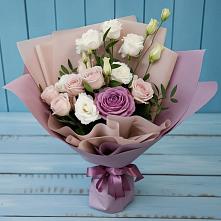 Букет цветов из:  Розы и Лизиантусы в Октябрьске Самарская область