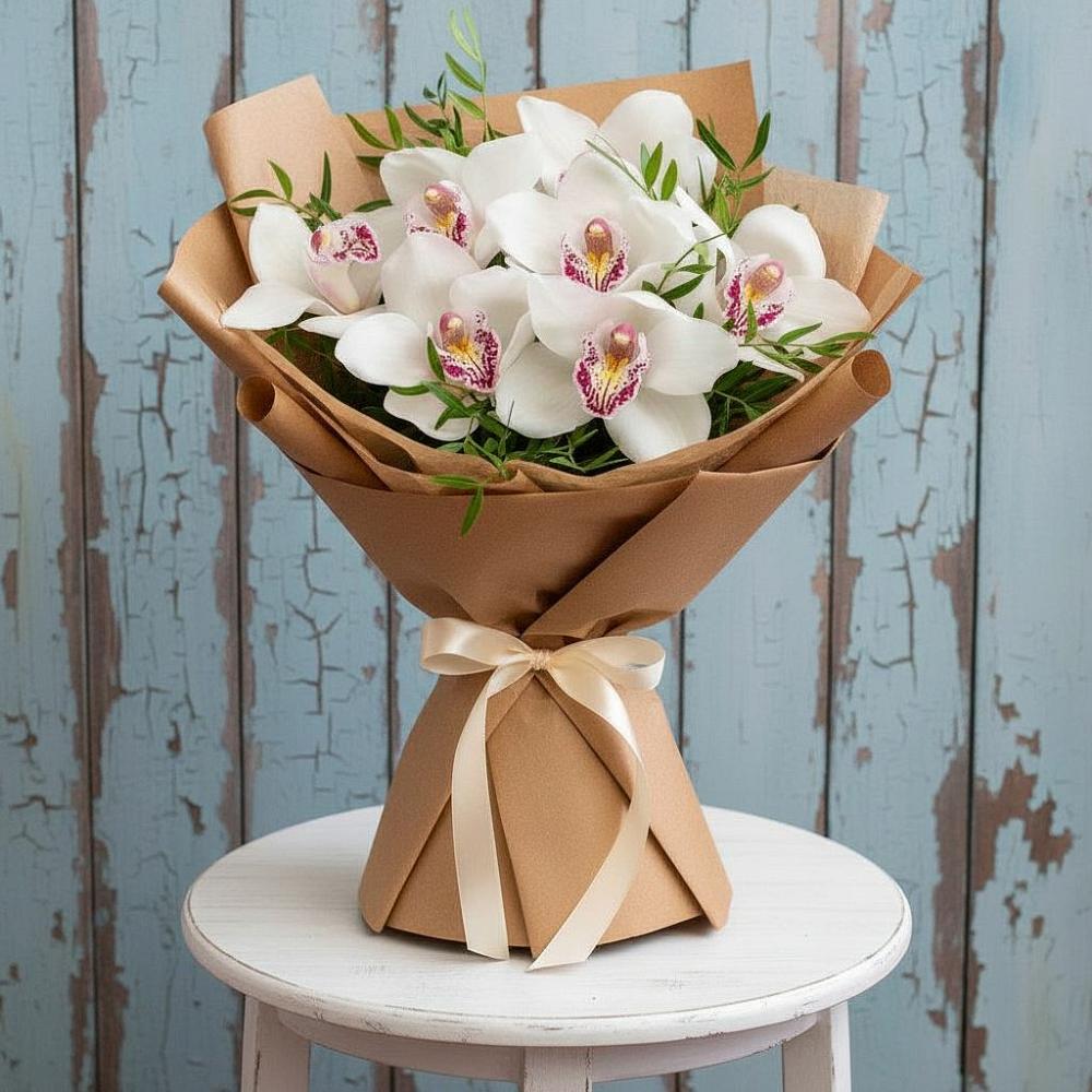 Букет цветов из: Орхидеи и Розы в Октябрьске Самарская область