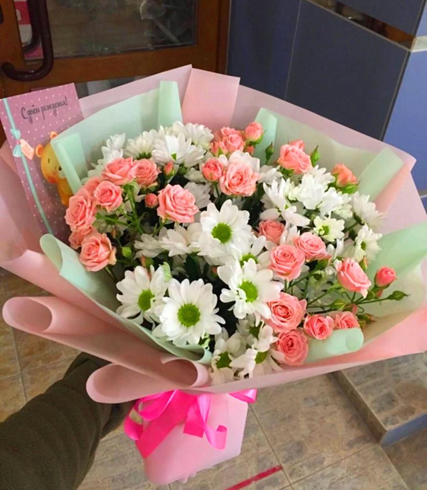 Букет цветов из: Розы и Хризантемы в Октябрьске Самарская область