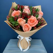 Букет цветов из:  Розы и Альстромерии в Октябрьске Самарская область