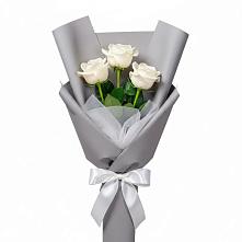 Букет 3 белые розы #REPLACE_PRED# Октябрьске Самарская область