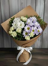 Букет цветов из:  Хризантемы и Розы в Октябрьске Самарская область