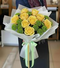 Букет цветов из:  Хризантемы и Розы в Октябрьске Самарская область