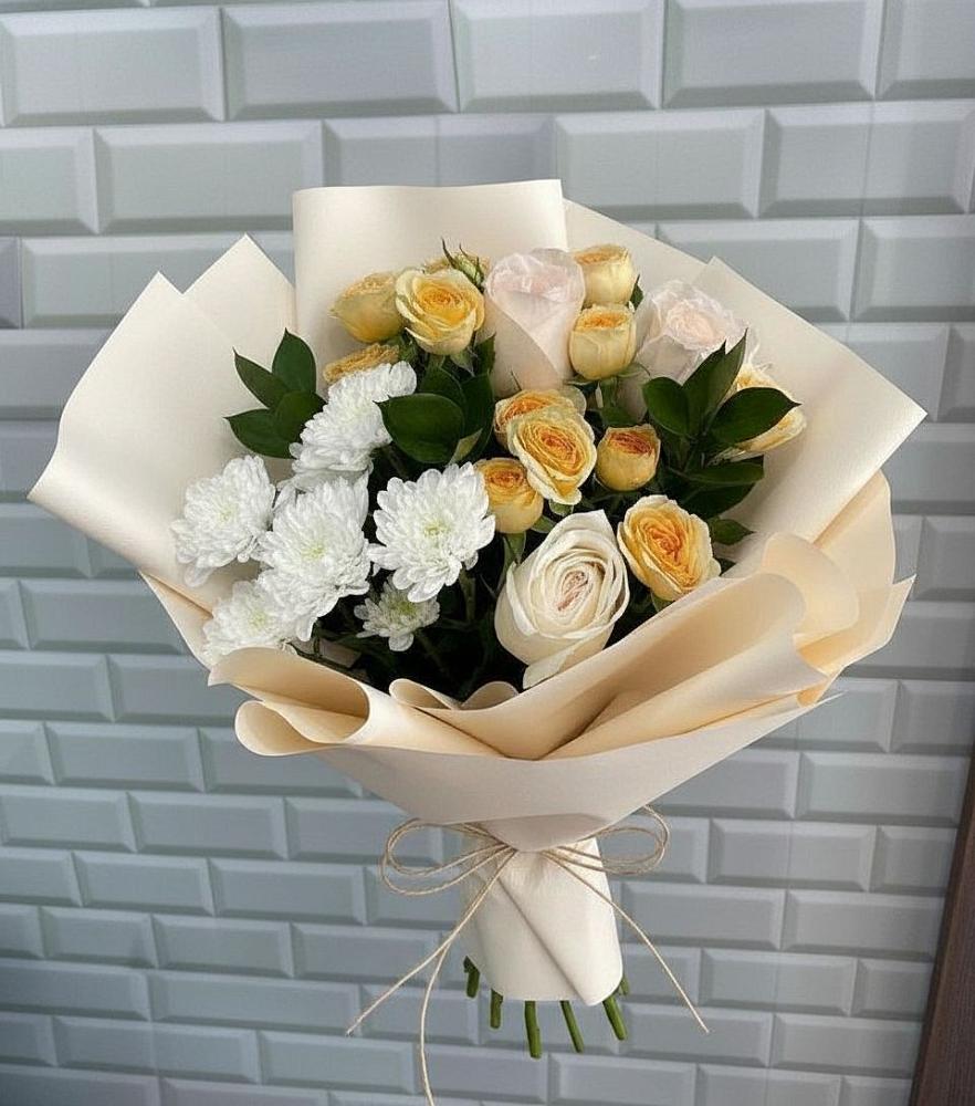 Букет цветов из: Розы и Хризантемы в Октябрьске Самарская область