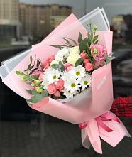 Букет цветов из:  Розы, Лизиантусы и Хризантемы #REPLACE_PRED# Октябрьске Самарская область