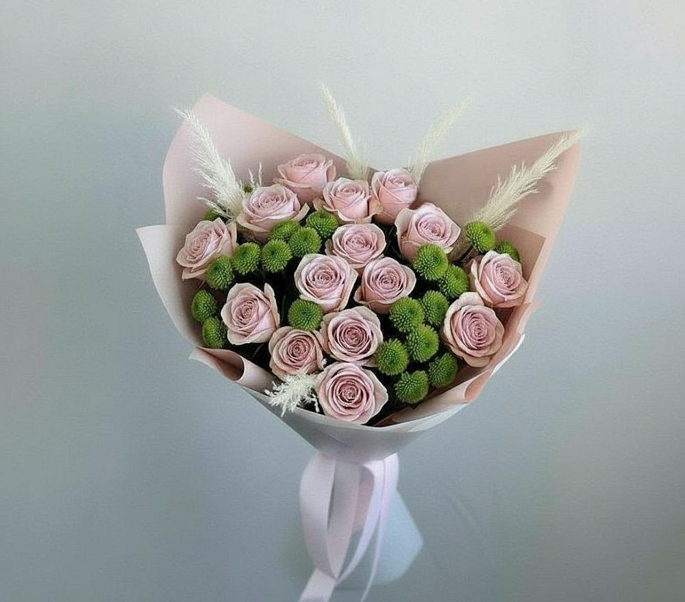 Букет цветов из: Розы и Хризантемы в Октябрьске Самарская область