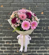 Букет цветов из:  Герберы и Хризантемы в Октябрьске Самарская область