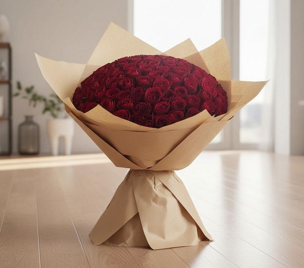 Букет 101 Красная роза в Октябрьске Самарская область