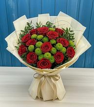 Букет цветов из:  Розы и Хризантемы в Октябрьске Самарская область