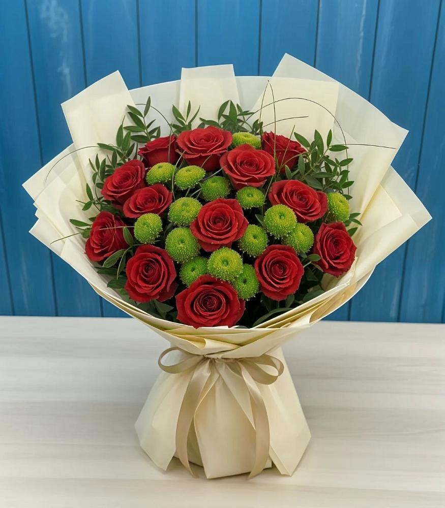 Букет цветов из: Розы и Хризантемы в Октябрьске Самарская область