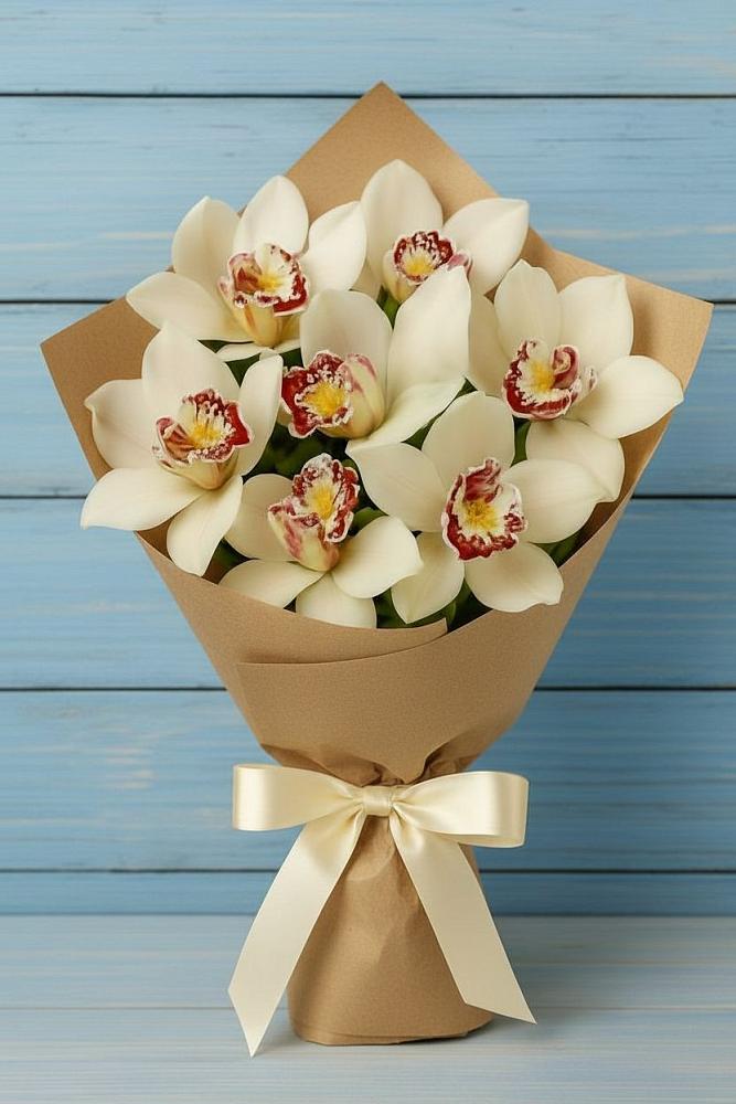 Букет цветов из: Орхидеи и Розы в Октябрьске Самарская область