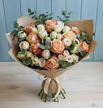 Букет цветов из:  Альстромерии и Розы в Октябрьске Самарская область